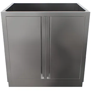 Кухонный модуль из нержавеющей стали с двумя распашными дверями на заказ Кухонный модуль из нержавеющей стали с двумя распашными дверями