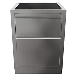 Кухонный модуль из нержавеющей стали с 2 выдвижными ящиками