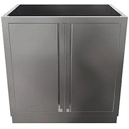 Кухонный модуль из нержавеющей стали с двумя распашными дверями