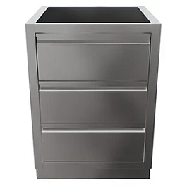 Кухонный модуль из нержавеющей стали с 3 выдвижными ящиками