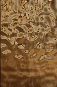 Мебельный фасад из нержавеющей стали "Водная рябь" золотой на заказ Мебельный фасад из нержавеющей стали "Водная рябь" золотой