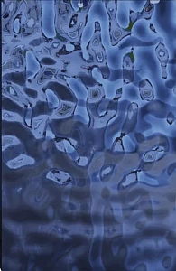 Мебельный фасад из нержавеющей стали "Водная рябь" синий на заказ Мебельный фасад из нержавеющей стали "Водная рябь" синий